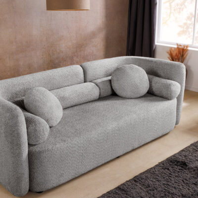 Pohovka ART DECO 200 cm bouclé šedá