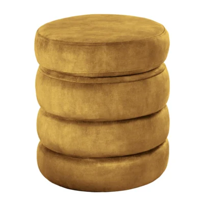 Taburetka VOQUE 50 cm zamatovo-horčicovožltá s úložným priestorom