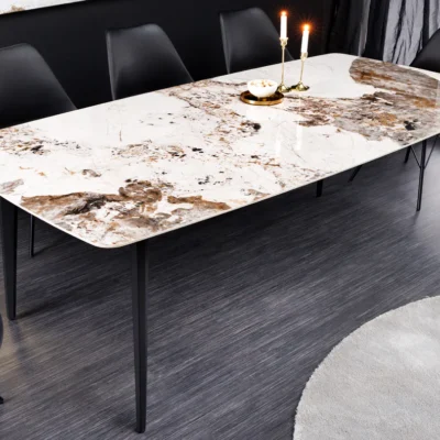 Jedálenský stôl MILANO 160 cm, keramika - vzor prírodného kameňa
