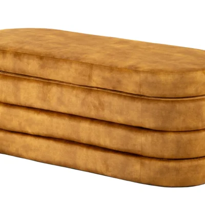Dizajnová lavica s úložným priestorom MUSTARD VELVET 115 cm – štýlový box