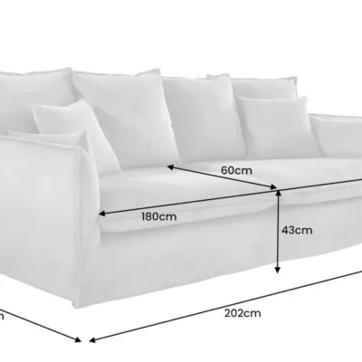 Trojmiestna pohovka HEAVEN 200cm - bežová látka