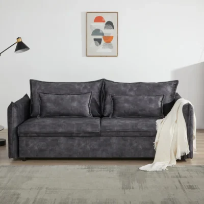 Rozkladacia pohovka APARTMENT 215 cm velvet sivá