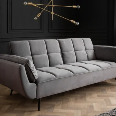 Rozkladacia pohovka BOUTIQUE 215 cm zamatová sivá