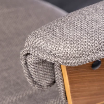 Kancelárska stolička otočná MANHATTAN 44-54 cm, textúrovaná látka, sivá a orechové drevo