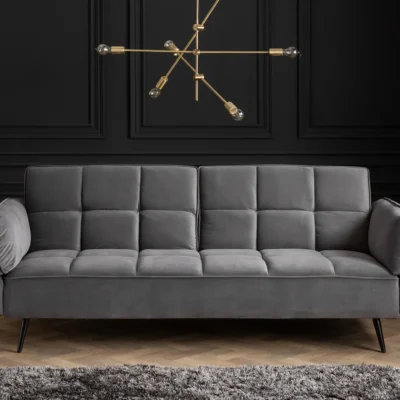 Rozkladacia pohovka BOUTIQUE 215 cm zamatová sivá