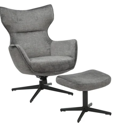 Kreslo VOGUE otočné o 360° zamatovo sivé