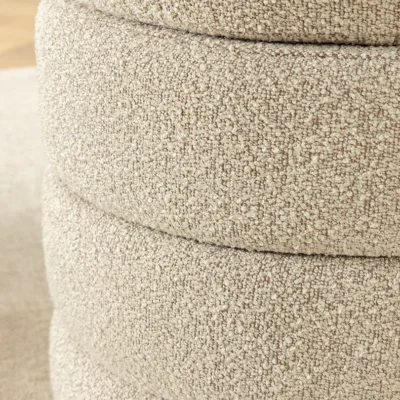 Taburetka VOQUE 50cm buclé taupe s úložným priestorom