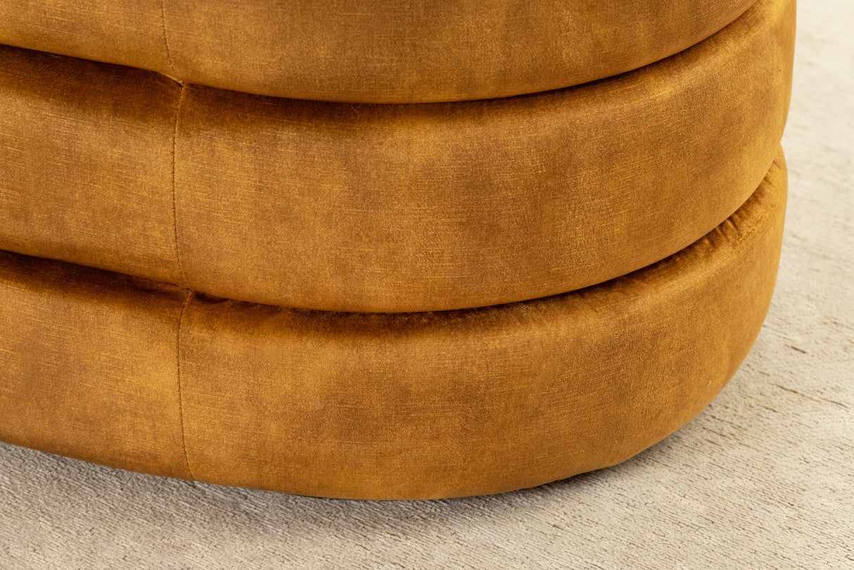 Dizajnová lavica s úložným priestorom MUSTARD VELVET 115 cm – štýlový box – Obrázok 4