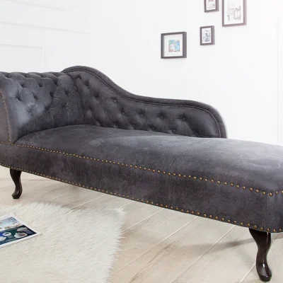 Leňoška CHESTERFIELD, Vintage, šedá