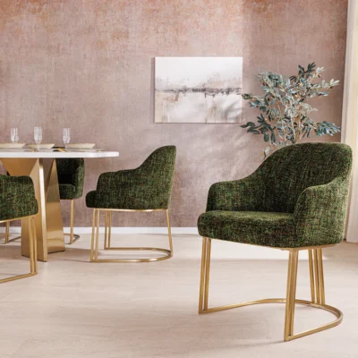 Stolička EXTRAVAGANCIA tmavozelená ženilková látka