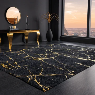 Koberec MRAMOR 160x240cm čierno zlatý