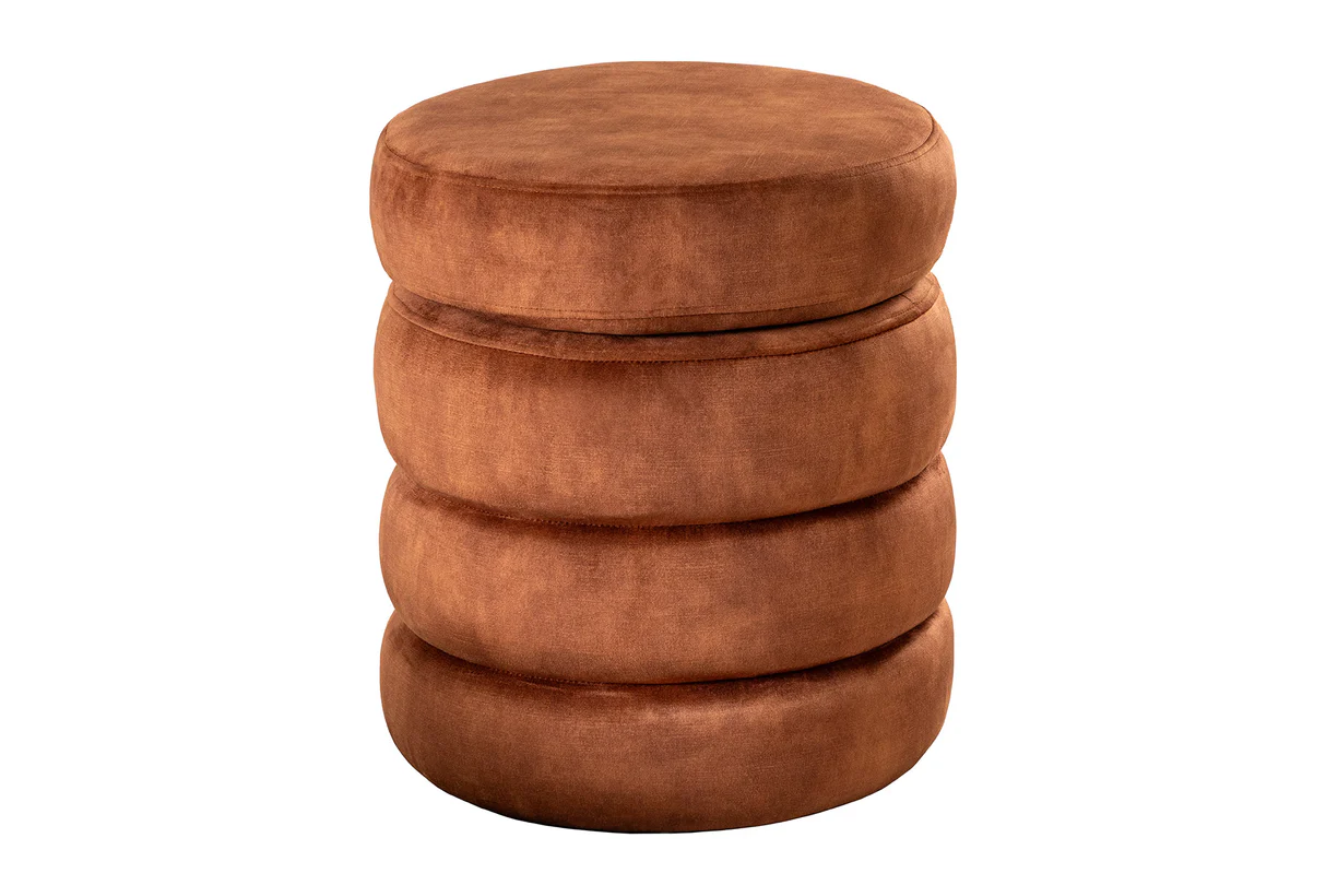 Taburetka VOQUE 50 cm zamatová hrdzavohnedá s úložným priestorom – Obrázok 6