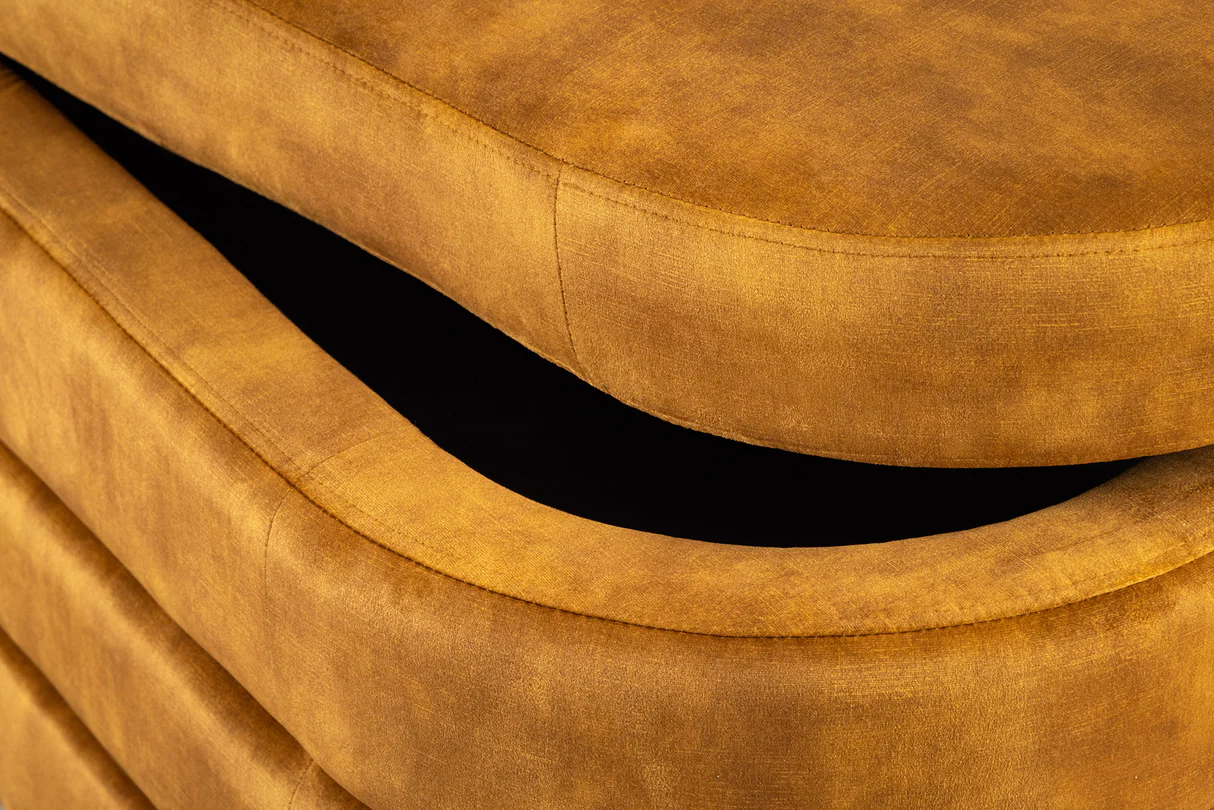 Dizajnová lavica s úložným priestorom MUSTARD VELVET 115 cm – štýlový box – Obrázok 8