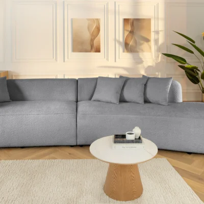 Pohovka ATELIER L 340 cm XXL bouclé šedá