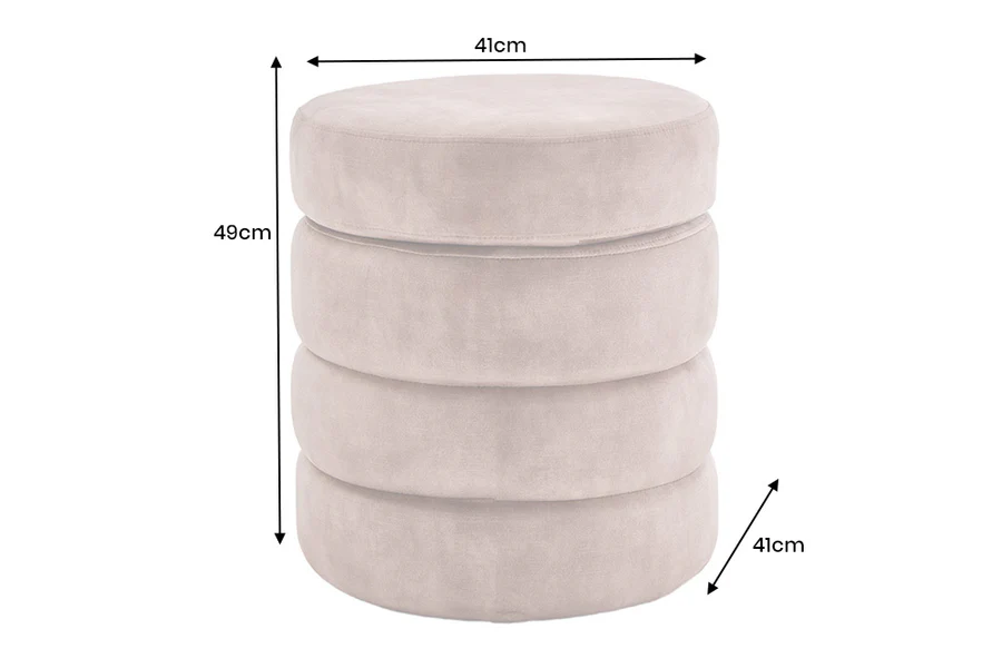 Taburetka VOQUE 50 cm zamatovošedá s úložným priestorom – Obrázok 6