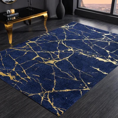 Koberec MRAMOR 160x240cm kráľovská modrá zlatá