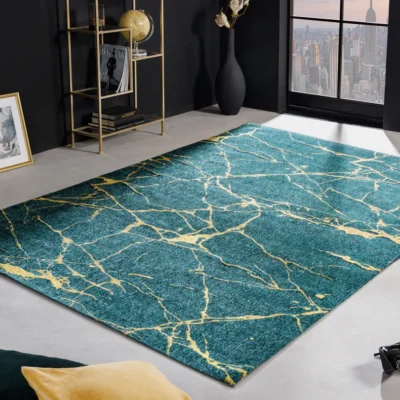 Koberec MRAMOR 160x240cm zelený tyrkysový zlatý