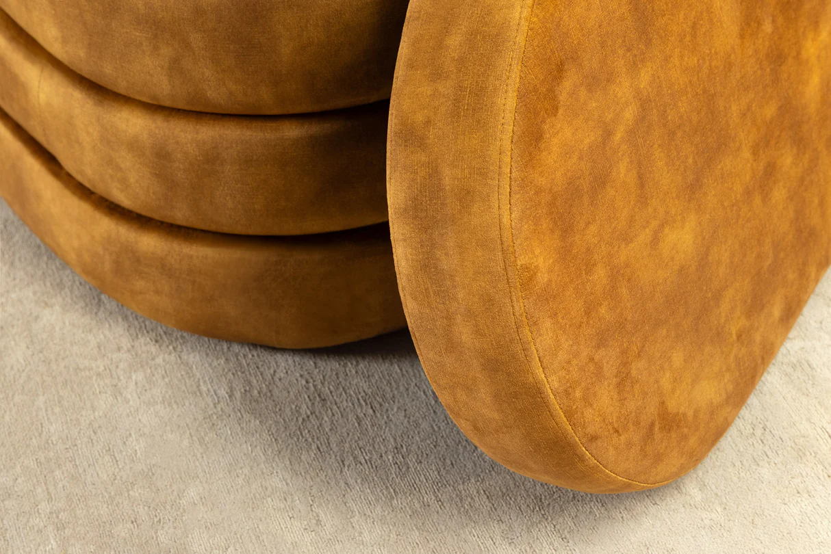 Dizajnová lavica s úložným priestorom MUSTARD VELVET 115 cm – štýlový box – Obrázok 9