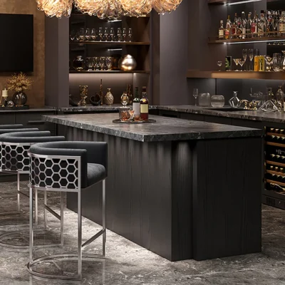 Barová stolička ELEGANCE šedý zamat