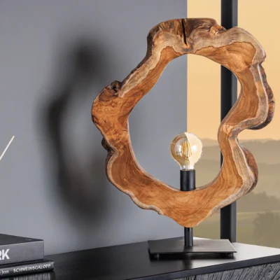 Stolová lampa ORGANIC ARTWORK 55 cm s prírodným teakovým drevom
