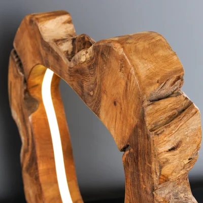 Luxusná stolová lampa ORGANIC ARTWORK s LED pásikmi rustikálny dizajn