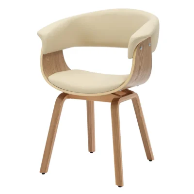 Stolička ORGANIC béžová s dubovým rámom