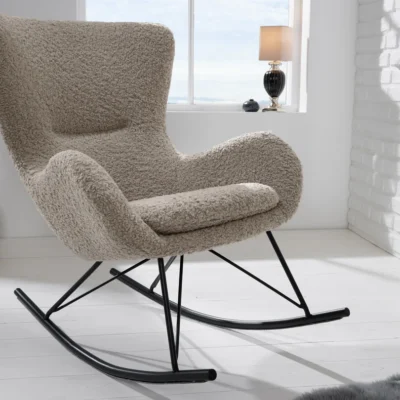 Hojdacie kreslo Scandinavia Swing boucle champagne greige