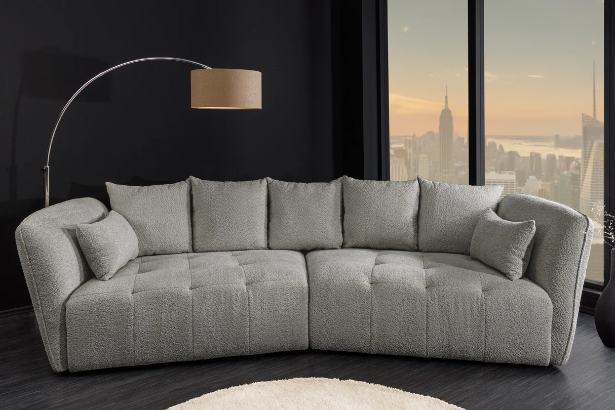 Pohovka ROYAL 295 cm XXL bouclé šedá – Obrázok 2