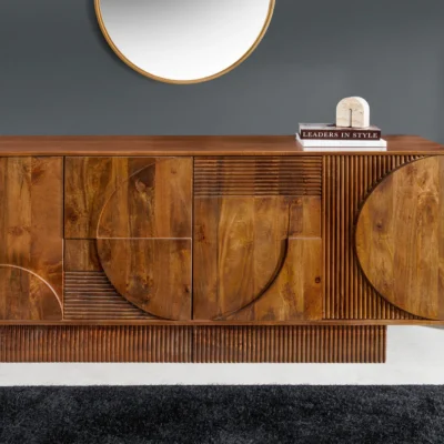 Komoda Art Deco 170 cm v odtieni hnedého mangového dreva