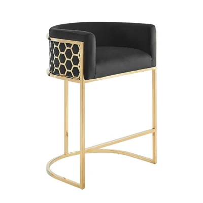 Barová stolička ELEGANCE čierny zamat