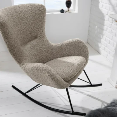 Hojdacie kreslo Scandinavia Swing boucle champagne greige