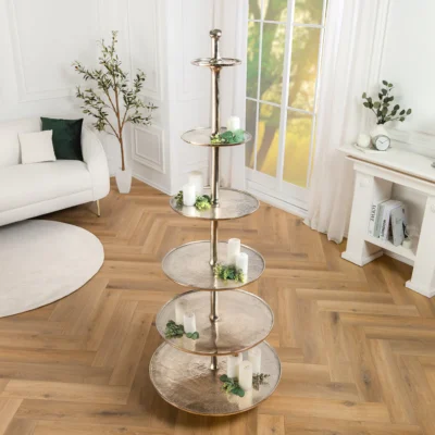 Etažérka ABSTRACT 180 cm strieborná