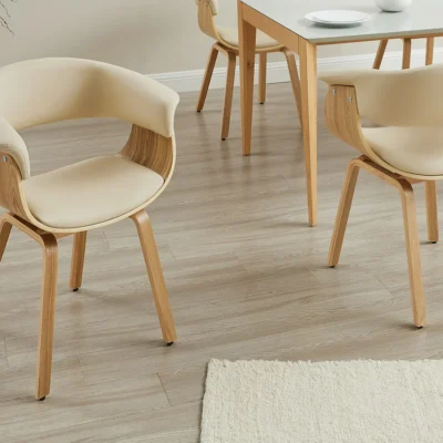 Stolička ORGANIC béžová s dubovým rámom