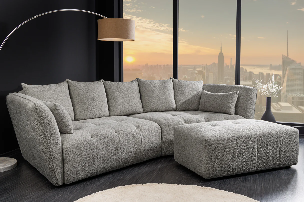 Pohovka ROYAL 295 cm XXL bouclé šedá – Obrázok 3