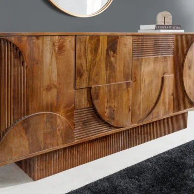 Komoda Art Deco 170 cm v odtieni hnedého mangového dreva