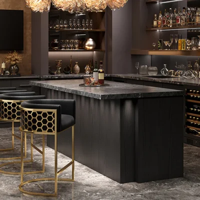 Barová stolička ELEGANCE čierny zamat