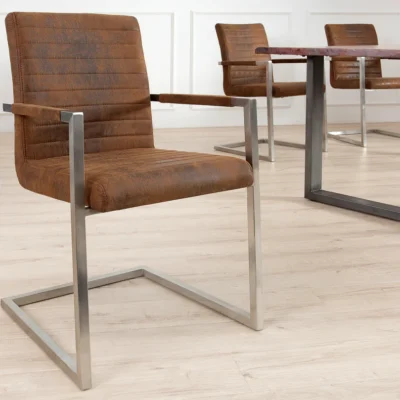 Dizajnová stolička LOFT I vintage hnedá