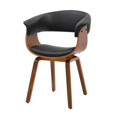 Stolička ORGANIC čierna s orechovým rámom