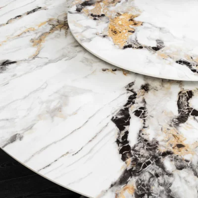 Jedálenský stôl SPIN 150 cm keramika mramorový dekor viacfarebný