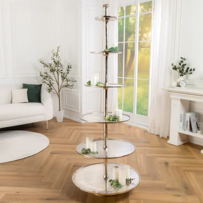 Etažérka ABSTRACT 180 cm strieborná