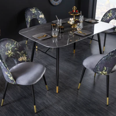 Stolička BOUTIQUE zamatové sivé