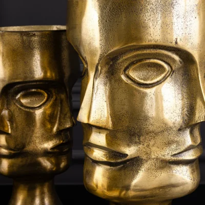 Set dvoch vázičiek FACE v mosadznom prevedení