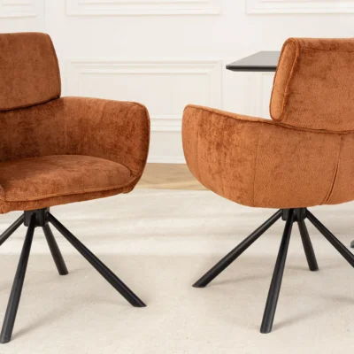 Dizajnové otočné kreslo UNIQUE 180 hrdzavo hnedá