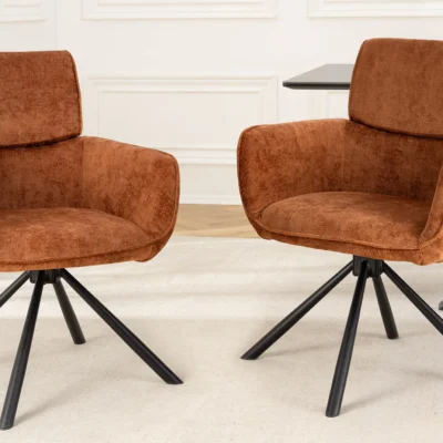 Dizajnové otočné kreslo UNIQUE 180 hrdzavo hnedá