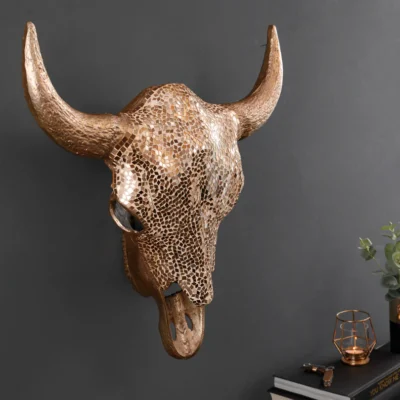 Dekoratívna socha Skull Matador - zlatá