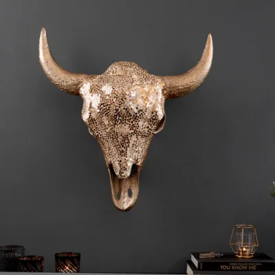 Dekoratívna socha Skull Matador - zlatá