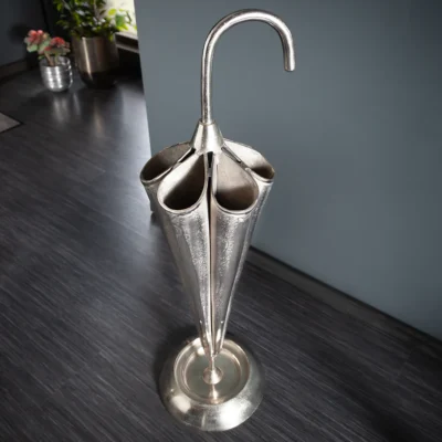 Stojan na dáždniky strieborný UMBRELLA 90 cm pre 6 dáždnikov