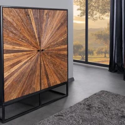 Vysoká komoda Barracuda 120 cm z masívneho mangového dreva